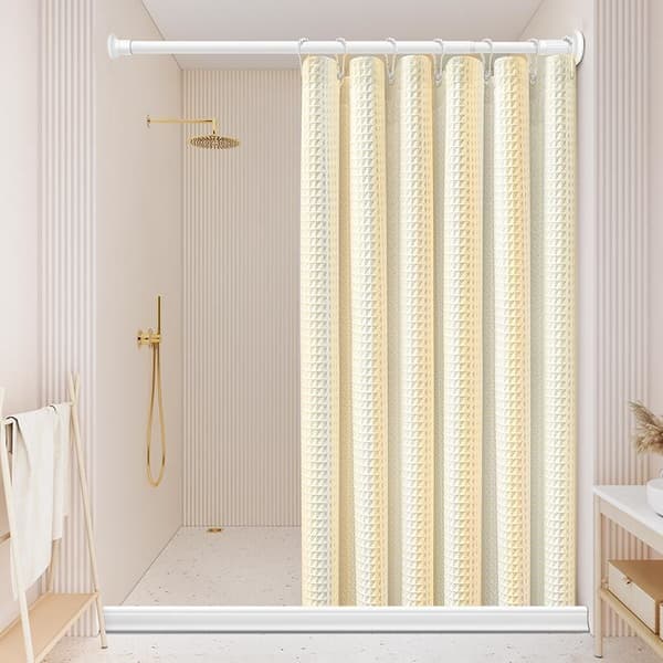 120*180cm förtjockad jacquard våffel badrum duschdraperi gratis