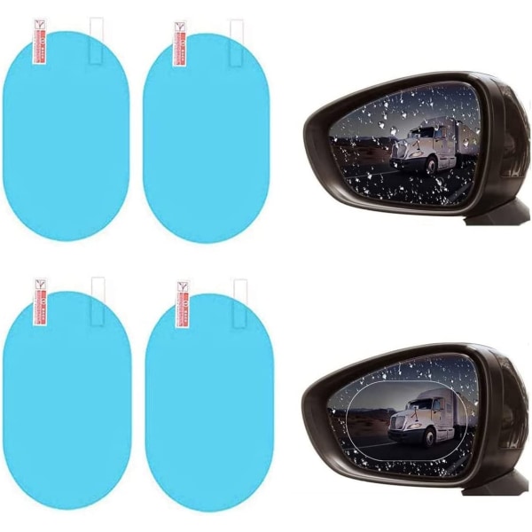 Car Rearview Mirror Film 4 Pcs Waterproof Anti-fog Film Sticker