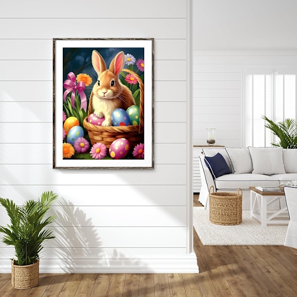 Pääsiäinen, 5D-timanttimaalaussarjat Eläin Kani, 30x40 cm (tyyli 14)