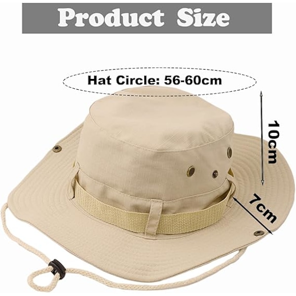 Vattentät Solhatt, Cowboy-stil Fiskehatt, Jakthatt, Anti-UV Resehatt, Bredbrättad Mesh Bucket Hatt, Fiske
