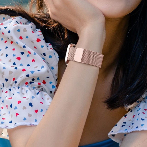 Rosa - 1-delad metallrem kompatibel med Apple Watch 38mm 40mm