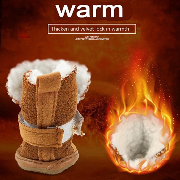 2 par varme vinter hundesko, sokker, støvler, snestøvler, Smal