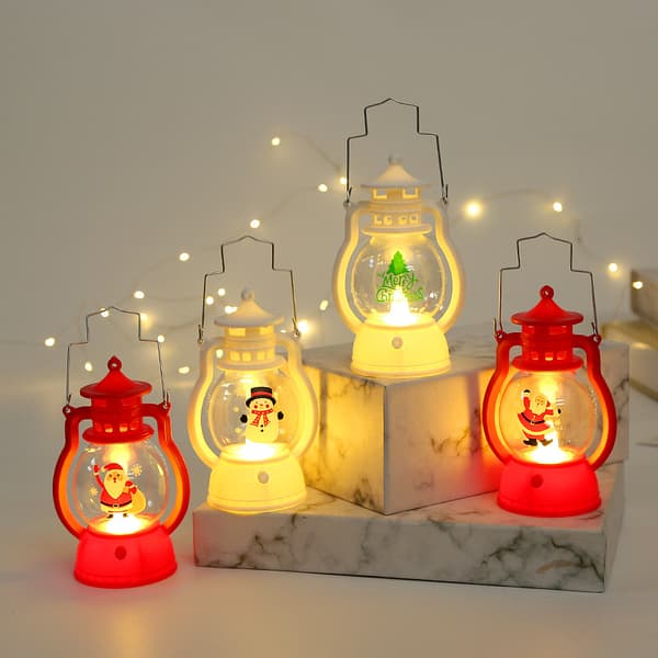 Jul LED-lykta Ljus Batteridriven Julgran