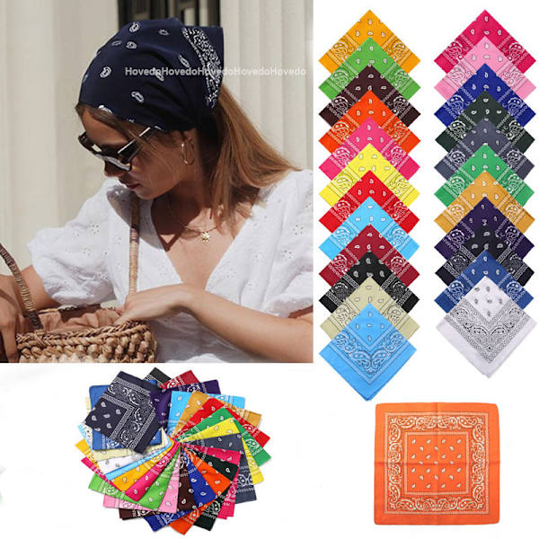 10 stk, tilfeldig farge, bandana hodeplagg unisex lommetørkle, hår