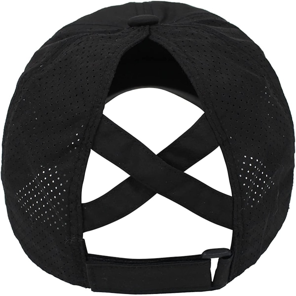 Dame Criss Cross Ponytail Baseball Cap Justerbar Høj Mes