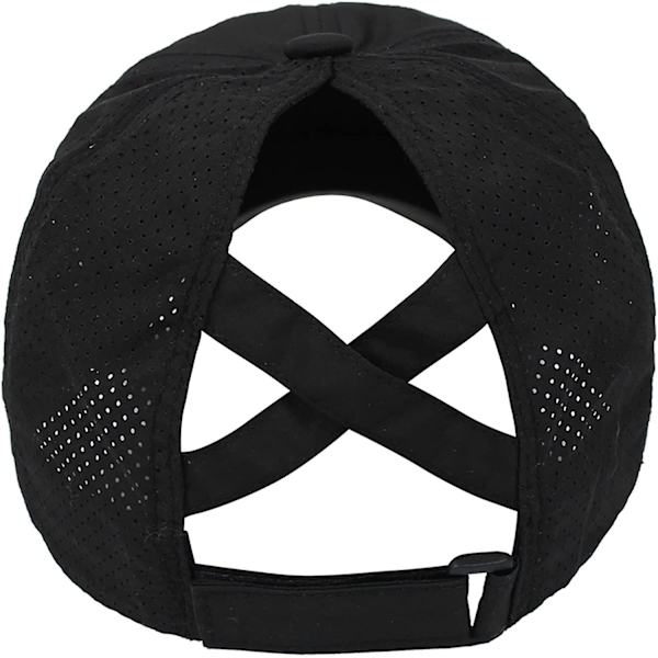 Kvinnors Criss Cross Ponytail Baseball Cap Justerbar Hög Mes black