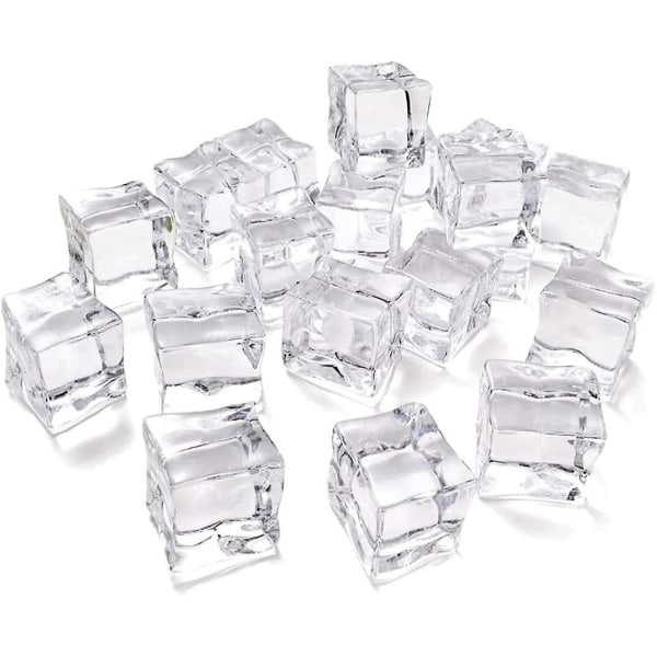 Xinxu Acrylic Ice Cubes, Clear Fake Ice Cubes For Bar Decoration,