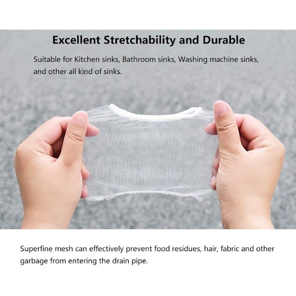 Køkkenvask Si Strainer Mesh Bag- 200 PCS Engangs Mesh Sink Str