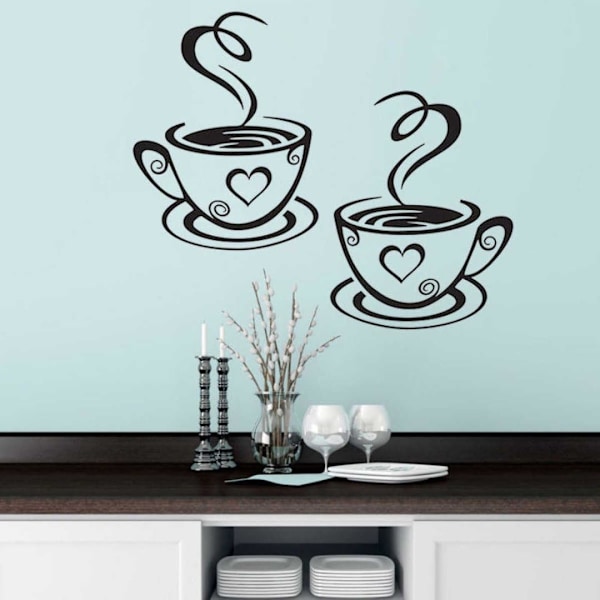 Kaffe Kopp Design Väggdekaler Hem Decals Kök Restaurang D