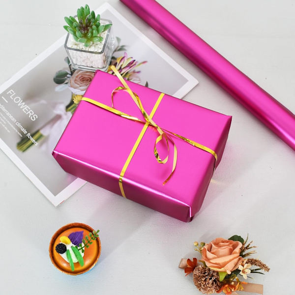 Presentpapper för bröllop, födelsedag, jul (rosa)
