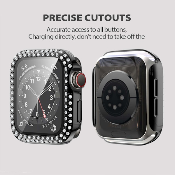 2 kpl Yhteensopiva Apple Watch -näytönsuojan kanssa 40 mm Clear/Black