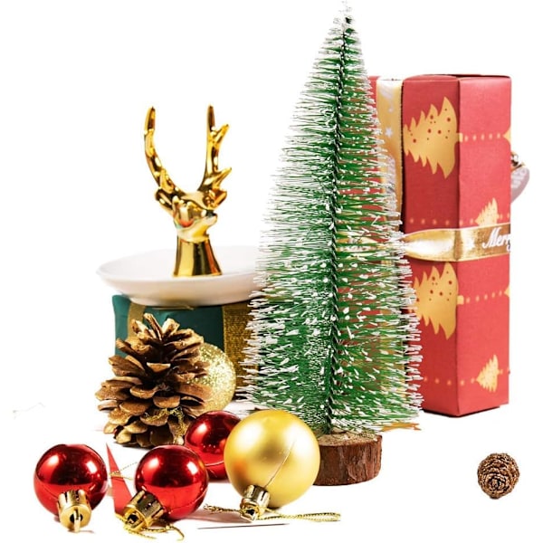 Kunstig Mini Juletre, 4 stk Flaskebørste Juletre,
