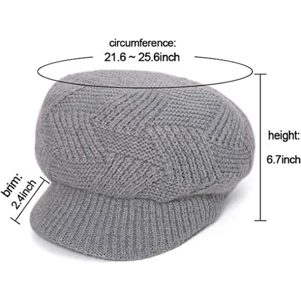 Vintervarm lue for kvinner, strikket slouchy beanie med heklet dusk