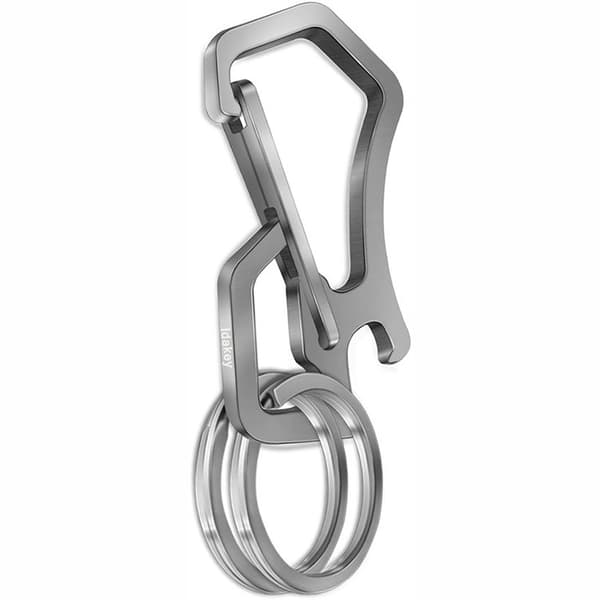 2-pack titannyckelkedja, multifunktionell karbinhake nyckelring