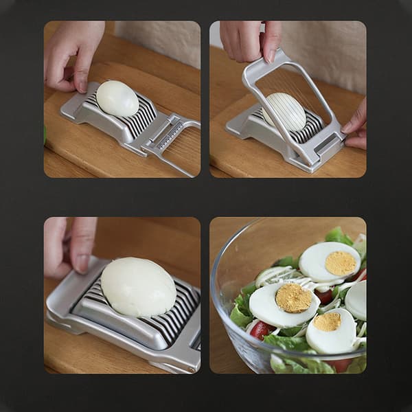 Egg Slicer i Rustfritt Stål, Profesjonell Kokt Egg Kutter, Egg