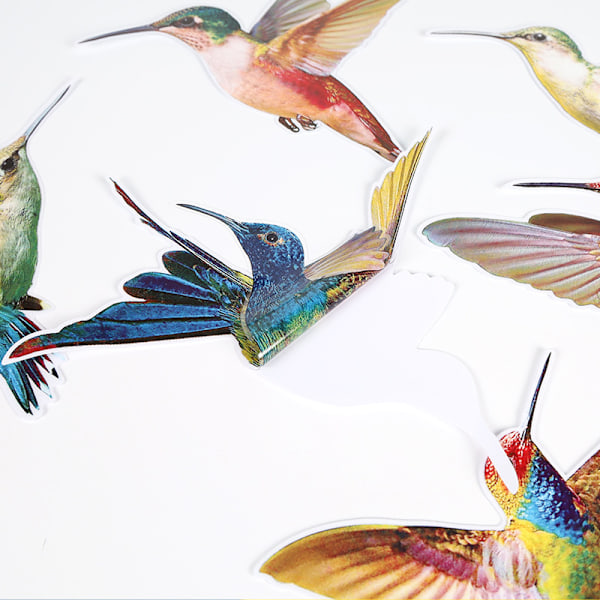 6 Store Vakre Kolibrier Veggklistremerker Flygende Kolibri Dekaler Avtakbare for Soverom Stue Kunst Hjemmeinnredning