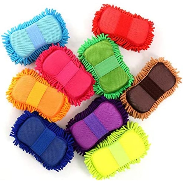 Stor mikrofiber bilvaskemitt (grønn) med innebygd håndstropp