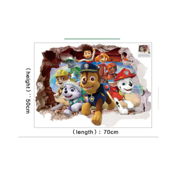 Et stykke 50 × 70 cm hundepatrulje wallstickers børneværelse wa