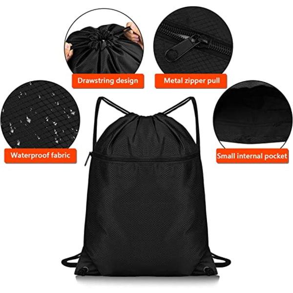 Snøresekk Unisex Sports Bag Vanntett Gym Bag Beach B