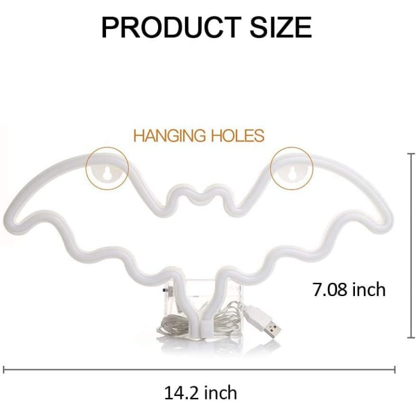 LED-neonlepakkovalot joulukoriste, lepakon muotoinen Halloween N