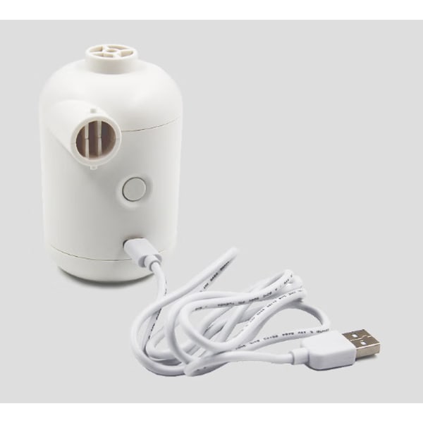 Hvid mini elektrisk pumpe, USB bærbar camping elektrisk luftpumpe