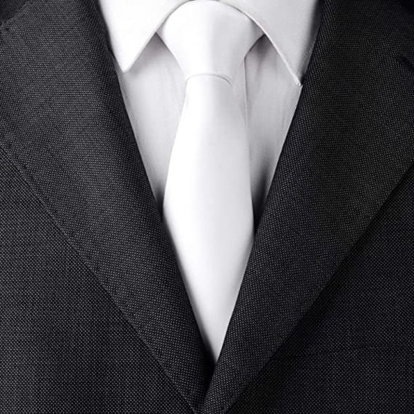 Käsintehty klassinen 5 cm valkoinen solmio töihin tai erikoistilaisuuksiin