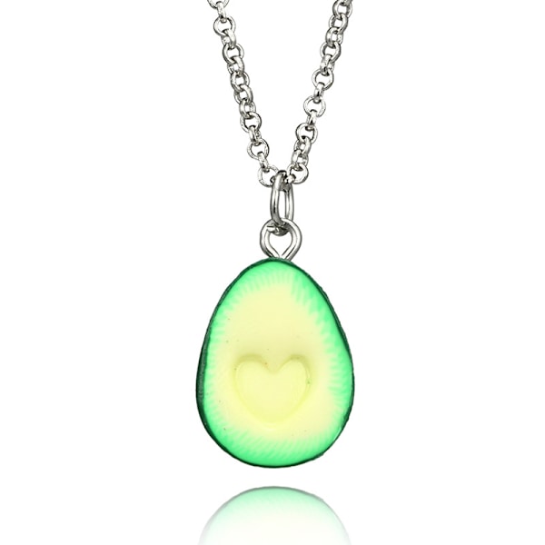 2 stk BFF Avocado Grønn Hjerte Halskjede for Par, Vennskap