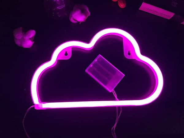 Rosa Neon LED Cloud Skiltlys Dekor, Veggdekor for Chris