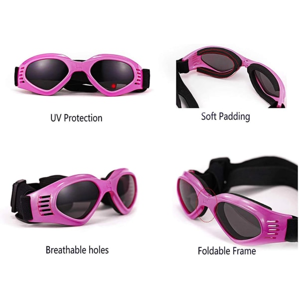Hundebriller, Pet Solbriller, Foldbare Hundebriller UV-beskyttelse S
