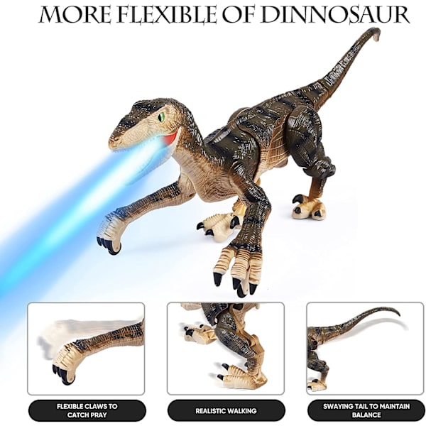 Fjernstyrte dinosaurleker for barn, 2.4G elektronisk RC