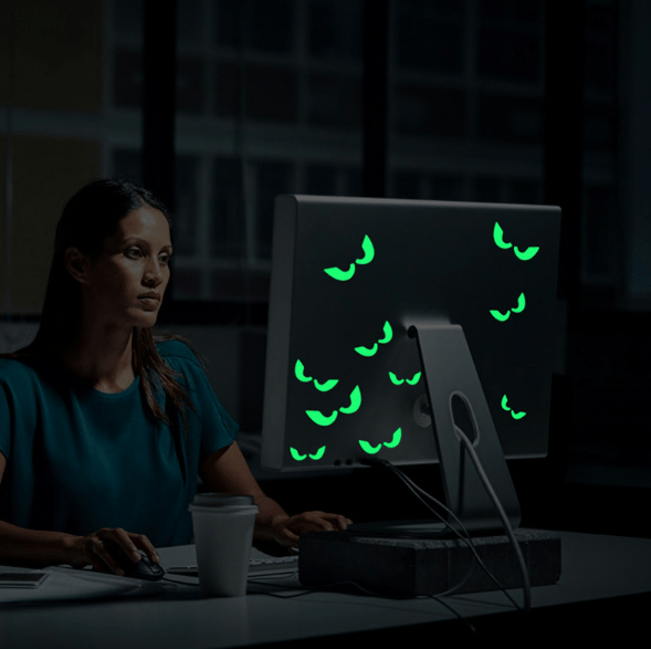 3 st Halloween väggdekaler gröna fluorescerande väggdekaler skräck