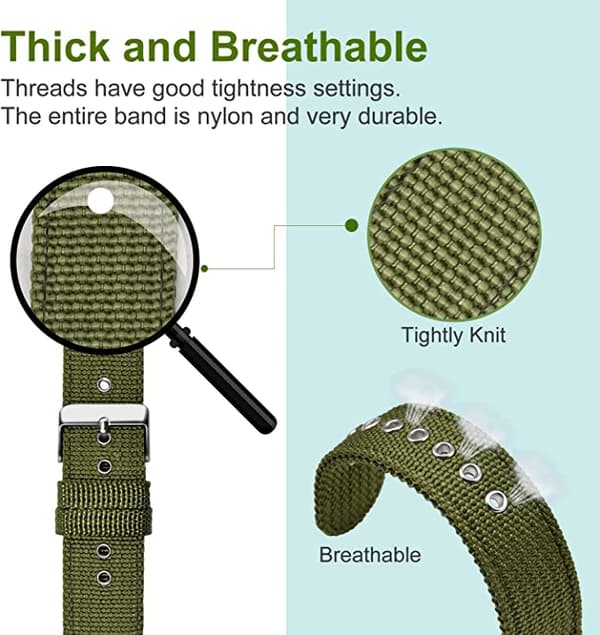 Militärgrön nylonklockarmband av hög kvalitet
