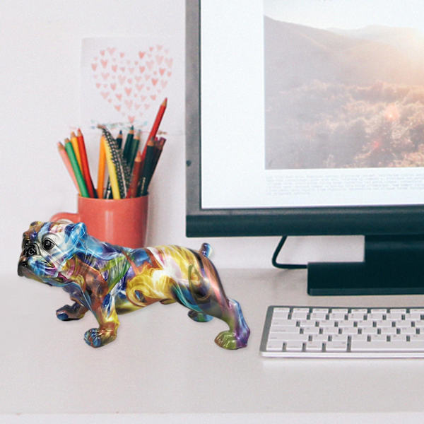 Smuk Resin Bulldog Skulptur Samleobjekt Kunsthåndværk Hundestatue Pla