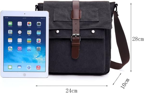 Herr Canvas Axelväska(Svart) Messenger Bag Canvas Väska Axelväska