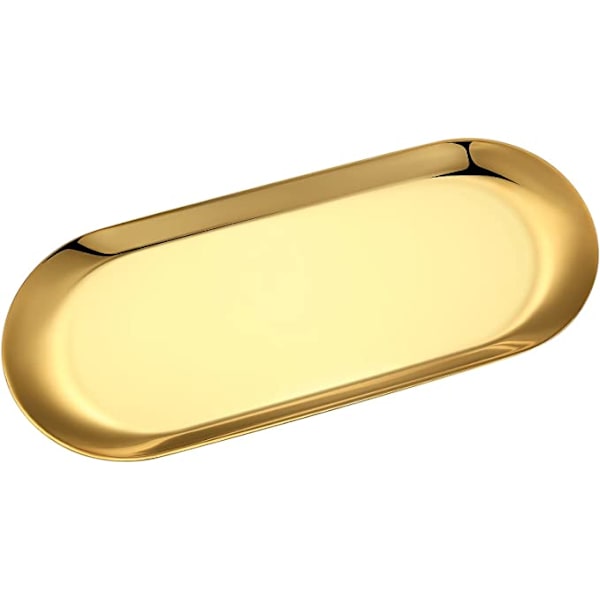 30 * 12 cm, Guld förvaringsbricka, Serveringsbrickor i rostfritt stål, C