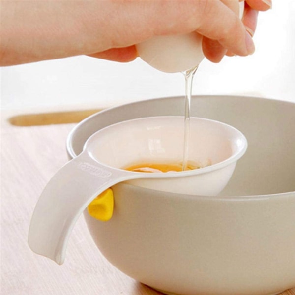 Mini Eggeplomme- og Hvite-Separator med Plast-Silikonholder Hvit