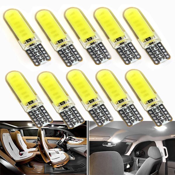 10 kpl T10 12V W5W LED-auton sisävalot COB-kiilakupuvalot