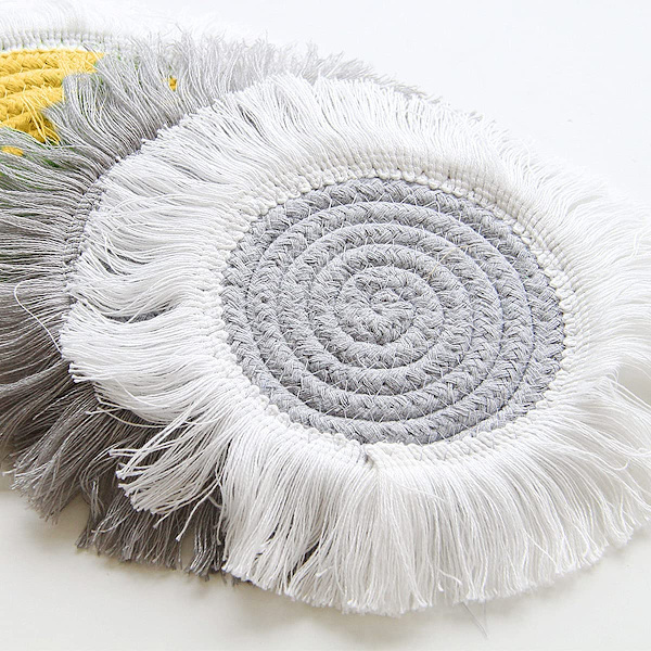 Bomullsflätad underlägg, 5 st Macrame underlägg set halkfri värme