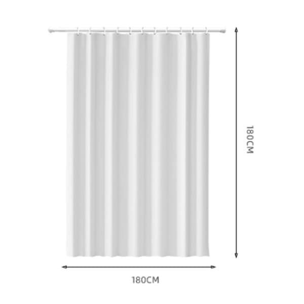 Hvid bruseforhæng 180x180 cm