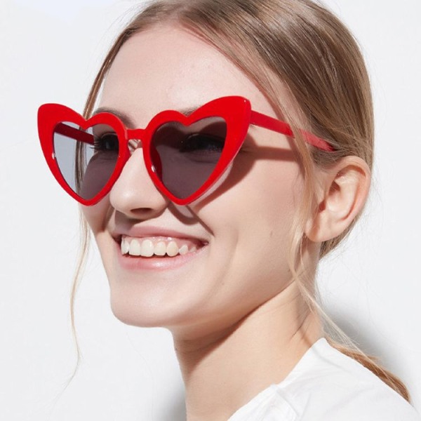 Heart Sunglasses For Women Rimless Metal Frame Thin Heart Shaped