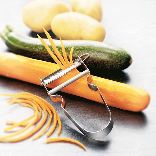 Keittiövälineet Julienne-kuorija, värähtelevä terä, harmaa