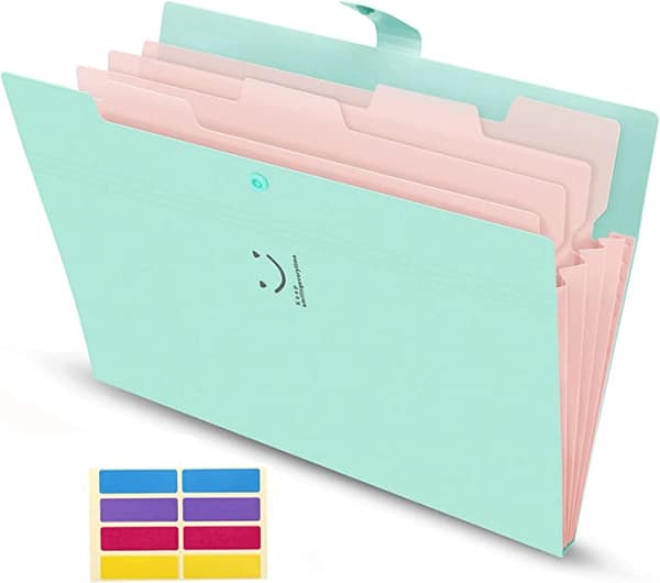 Smiley Grøn, A4-størrelse multi-lags mappe, 32,5*24cm, vandtæt,
