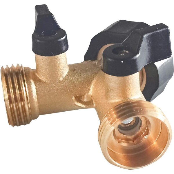 Messinghave Slange Splitter 2 Vejs, 3/4 Tommer Slangeforbindelse Hane Sp
