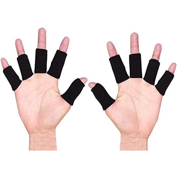 Black - 10 elastic finger guards for basketball and volleyball p