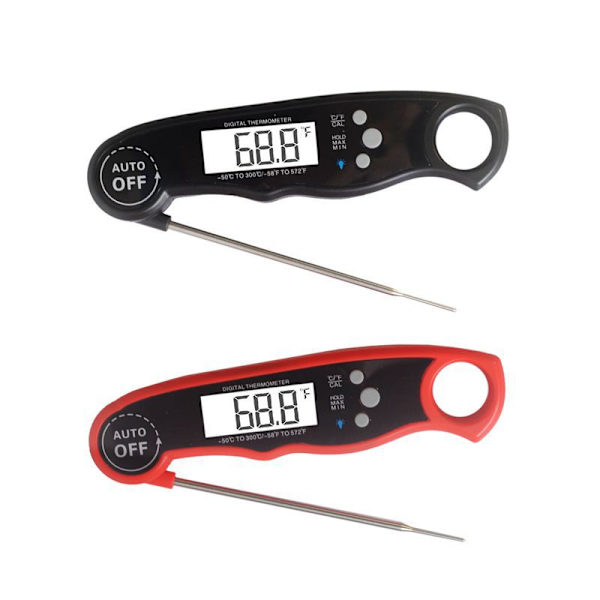 Foldbar køkkentermometer (sort), 3 sekunders øjeblikkelig aflæsning