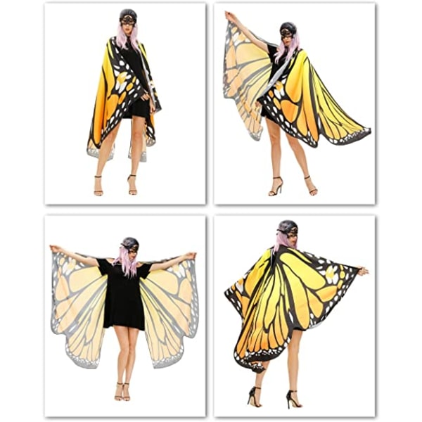 Butterfly Wings Kostume Voksen Halloween Butterfly Cape