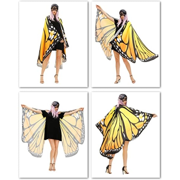 Butterfly Wings Kostyme Voksen Halloween Butterfly Cape