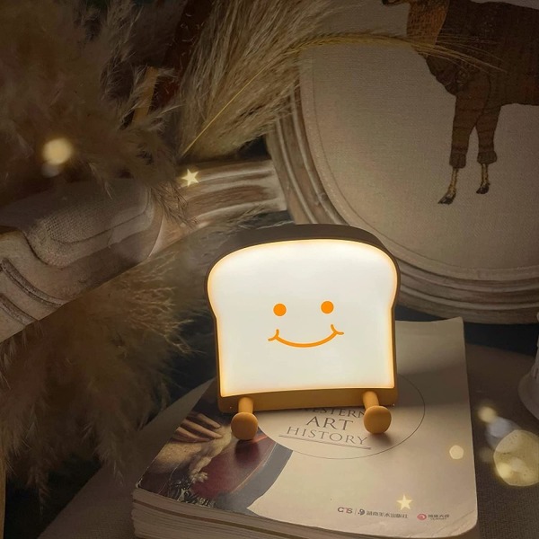 Søt Nattlys Toast Bread LED Nattlampe med oppladbar an