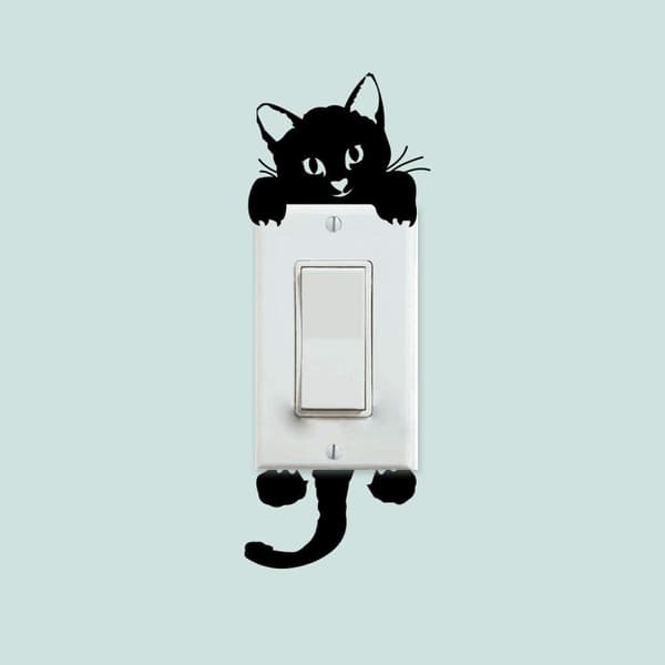 Väggdekaler för strömbrytare - Kattmotiv