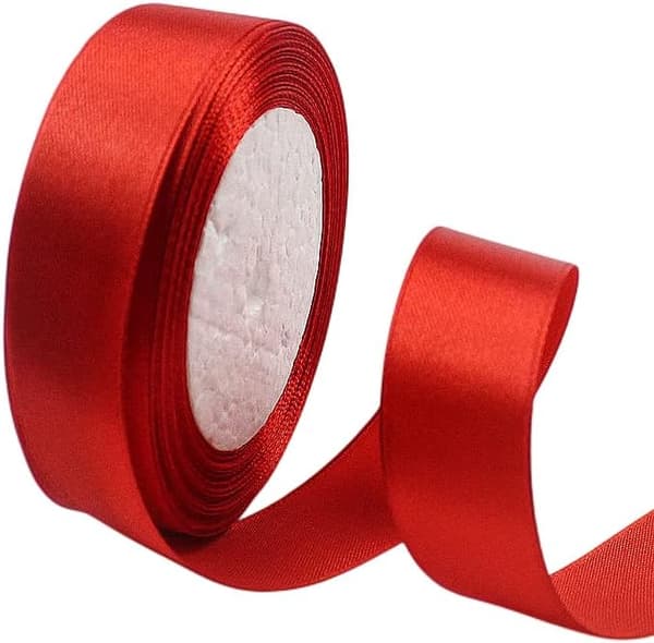 Rødt sett med 2 satengbånd 20mm